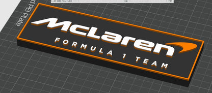 McLaren F1 Team Logo Display Sign 3D Printed Free Standing Collectible